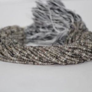 Natural Black Rutile Faceted Rondelle Beads 4mm