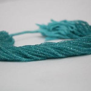 Natural Blue Apatite Faceted Rondelle Beads 4mm
