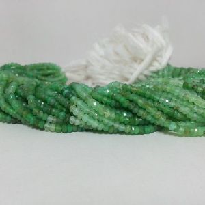 Natural Chrysoprase Faceted Rondelle Beads 4mm