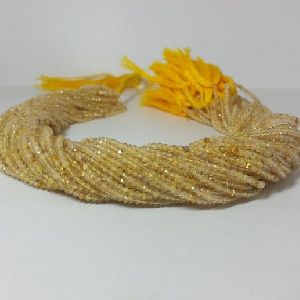 Natural Golden Rutile Faceted Rondelle Beads 2mm