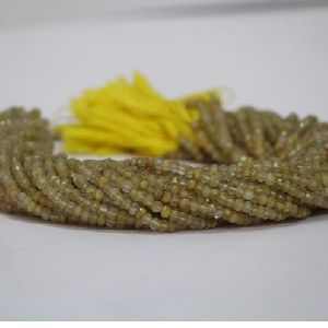 Natural Golden Rutile Faceted Rondelle Beads 4mm