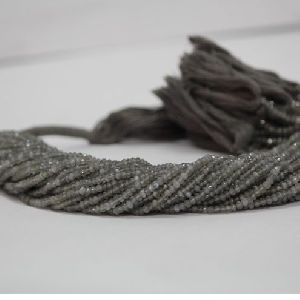 Natural Gray Moonstone Faceted Rondelle Beads 3mm
