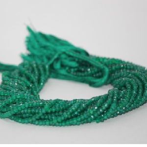 Natural Green Onyx Faceted Rondelle Beads 4mm