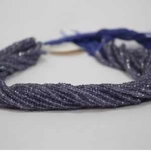 Natural Iolite Faceted Rondelle Beads 4mm