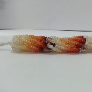 Natural Mexican Fire Opal Shaded Faceted Rondelle Beads 4mm