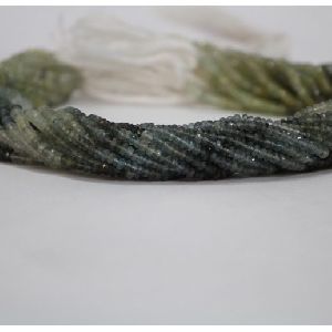 Natural Moss Aquamarine Faceted Rondelle Beads 4mm