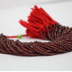 Natural Mozambique Red Garnet Faceted Rondelle Beads 4mm