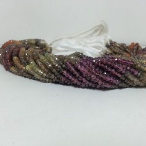 Natural Multi Garnet Faceted Rondelle Beads 4mm