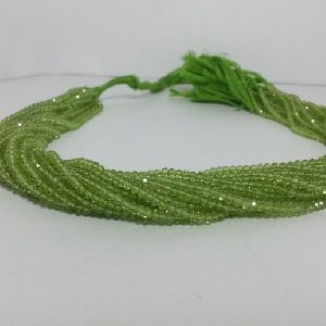 Natural Peridot Faceted Rondelle Beads 3mm