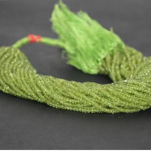 Natural Peridot Faceted Rondelle Beads 4mm