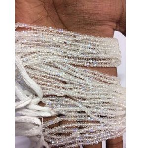 Natural Rainbow Moonstone Faceted Rondelle Beads 3mm