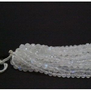 Natural Rainbow Moonstone Faceted Round Beads 5mm