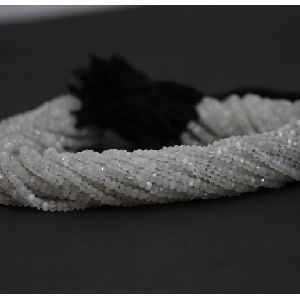 Natural Saloni Moonstone Garnet Faceted Rondelle Beads 3mm