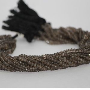 Natural Smoky Quartz Faceted Rondelle Beads 4mm