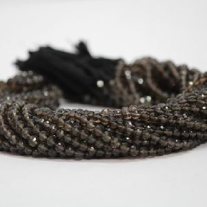 Natural Smoky Quartz Faceted Round Ball Beads 5mm