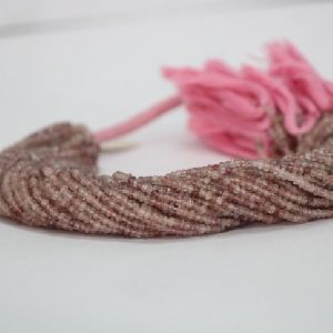 Natural Strawberry Quartz Faceted Rondelle Beads 3mm