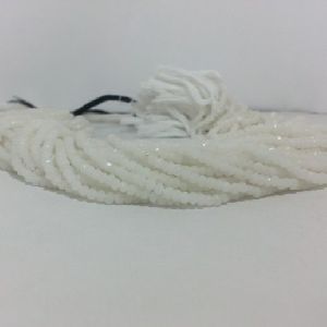 Natural White Agate Faceted Rondelle Beads 3mm