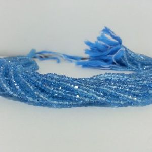 Sky Blue Topaz Faceted Rondelle Beads 4mm