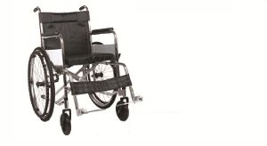 Hard Chrome Coated Black Cushion Wheelchair