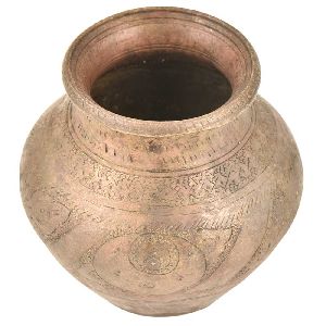 Handmade Old Brass Engraved Flower Vase Pot
