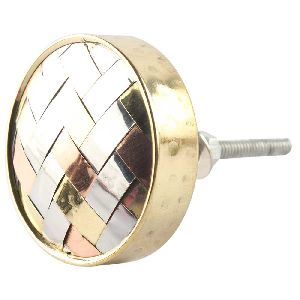 Silver Round Metal Wood Cabinet Knobs