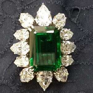 Stone Emerald Cut Brooch Pin