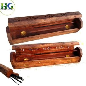 Cone Design Wood Incense Holder