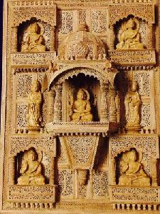 Sandalwood Carved Buddha Jharokha