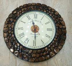 Brown Wooden Handicraft Clock