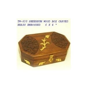 Brass Emboss Wood Box