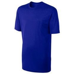 Mens Blue Plain Knitted T-shirt
