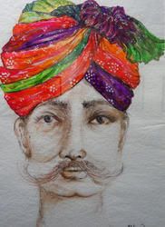Rajasthani Turban Painting
