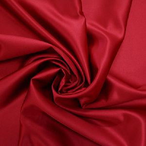 Plain Red Poly Satin Fabric