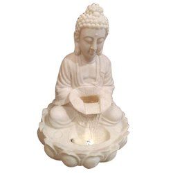 White Polyresin Buddha Fountain