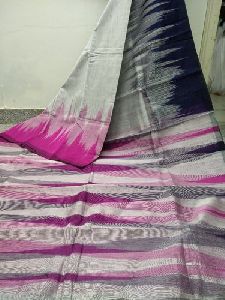 Casual Handloom Cotton silk ikkat saree