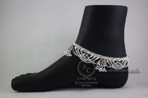 Salem Jhalar designer silver anklets