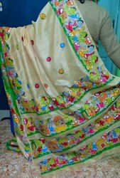 Party Wear Hand Painted Tussar Silk Saree