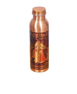 Radha Krishna Printed Copper Bottle