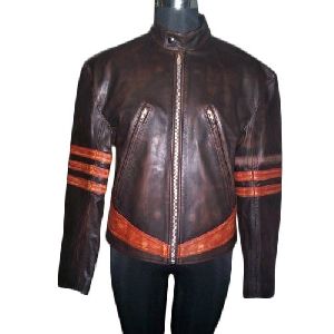 Mens Designer Brown Leather Jacket