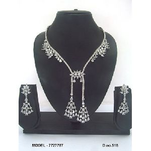 100% Pure American Diamond Necklace Set