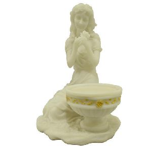 Pot Lady Cultured Marble Statue