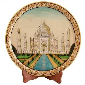 Taj Mahal Painted Marble Plate
