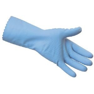 Blue Unisex Rubber Surgical Gloves