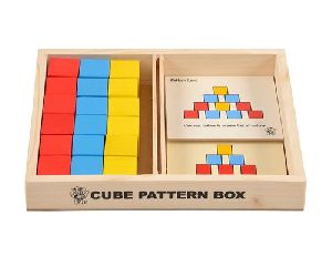 Wooden Cube Pattern Box