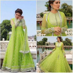 Embroidered Green Gown