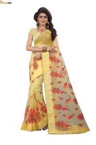 Golden Net Saree