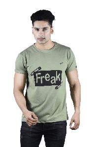 Mens Green Freak Printed T-Shirt