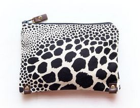 Canvas Leather Clutch