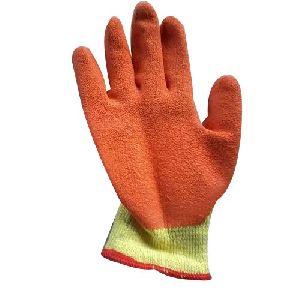 Orange cut resistance gloves