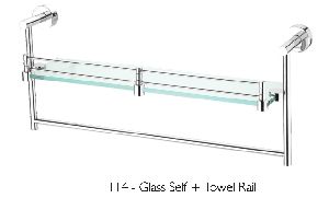 Alto Series Glass Shelf With Towel Rail